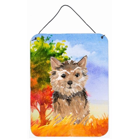 Carolines Treasures Fall Norwich Terrier Wall or Door Hanging Prints CK1936DS1216
